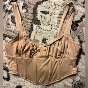 Zara Beige Sleeveless Blouse